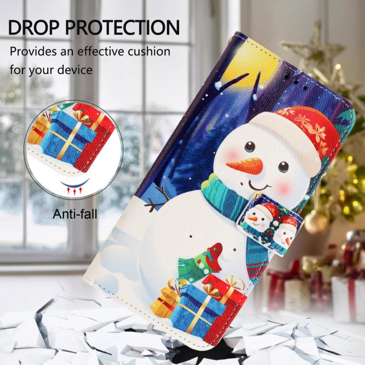 Christmas Series Buckle Leather Phone Case with Hand Strap, For iPhone 15, For iPhone 14 Plus, For iPhone 14 / 13, For iPhone 14 Pro