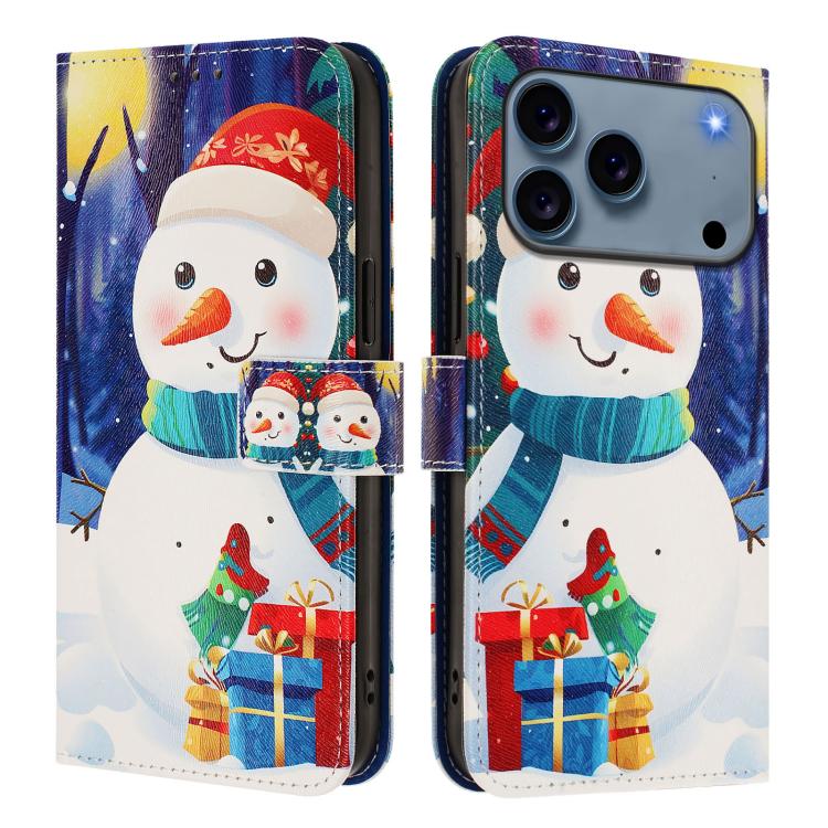 Christmas Series Buckle Leather Phone Case with Hand Strap, For iPhone 17e / 16e, For iPhone 17 Pro Max, For iPhone 17 Pro, For iPhone 17
