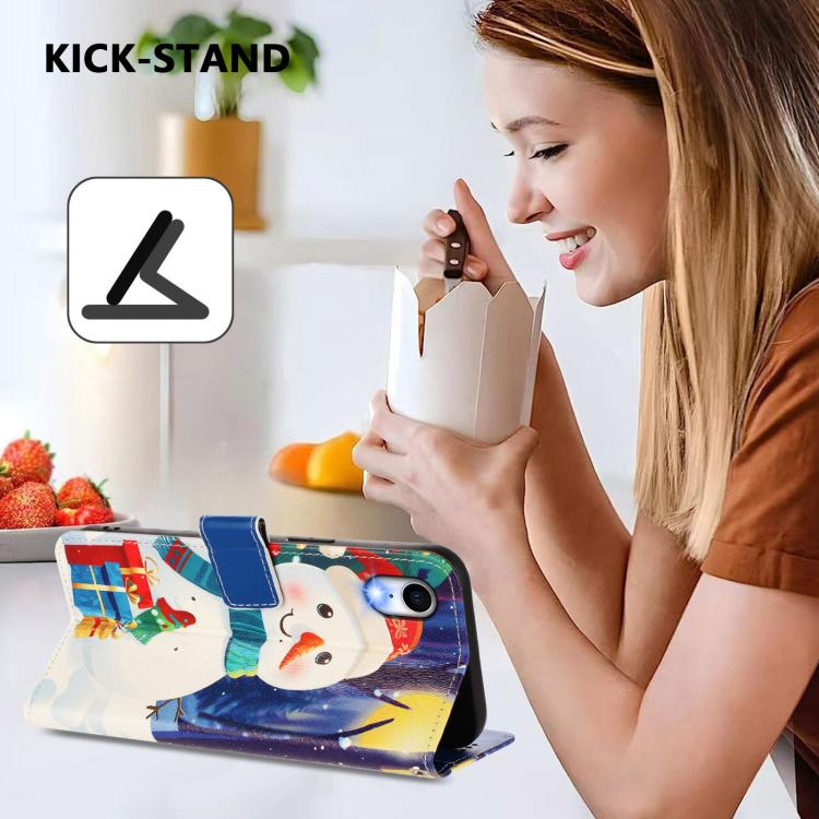 Christmas Series Buckle Leather Phone Case with Hand Strap, For iPhone XR, For iPhone XS Max, For iPhone 8 Plus / 7 Plus