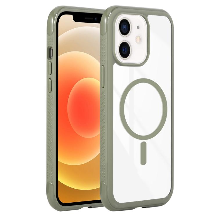 Solid Color Edge Transparency MagSafe Magnetic Phone Case, For iPhone 12 / 12 Pro