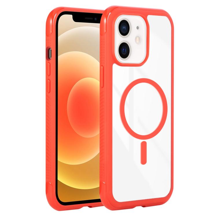 Solid Color Edge Transparency MagSafe Magnetic Phone Case, For iPhone 12 / 12 Pro