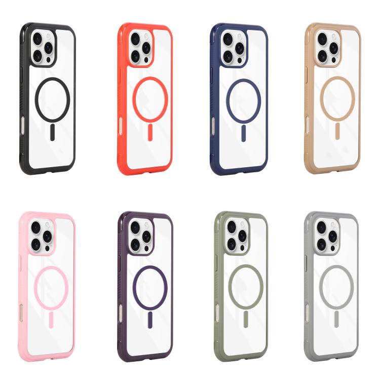 Solid Color Edge Transparency MagSafe Magnetic Phone Case, For iPhone 12 / 12 Pro