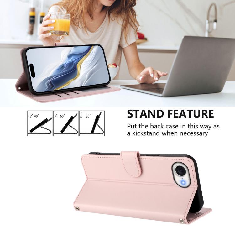 Embossed Heart Cat Leather Phone Case with Hand Strap, For iPhone 17 Pro, For iPhone 17