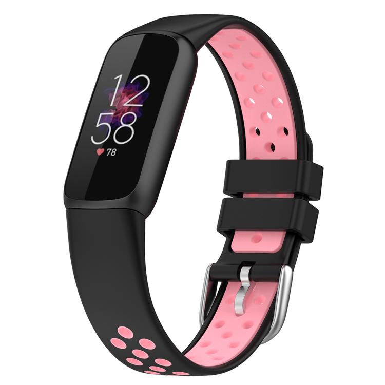 xDfind Breathable Holes Two-color Silicone Watch Band, For Fitbit Luxe