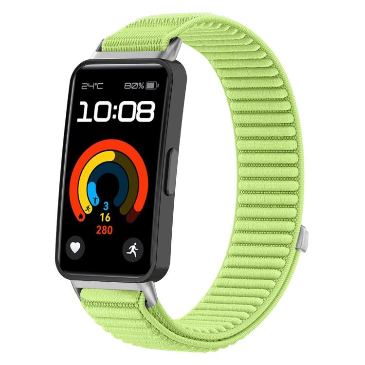 xDfind Woven Nylon Hook And Loop Fastener Metal Interface Watch Band, For Huawei Band 10 / 9 / 8