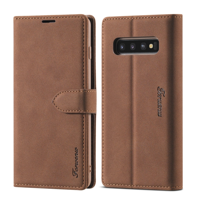 Forwenw F1 Series Matte Strong Magnetism Horizontal Flip Leather Case with Holder & Card Slots & Wallet & Photo Frame, For Samsung Galaxy S8, For Samsung Galaxy S8+, For Samsung Galaxy S9, For Samsung Galaxy S9+, For Samsung Galaxy S10...