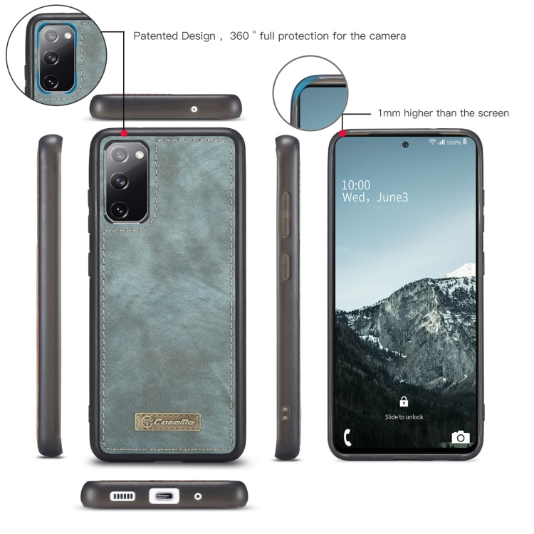 CaseMe 008 Detachable Multifunctional Horizontal Flip Leather Case with Holder & Card Slot & Zipper Wallet & Photo Frame, For Samsung Galaxy S20 FE
