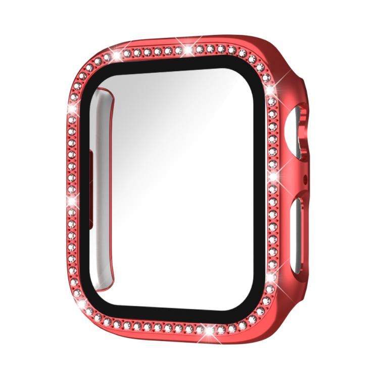 xDfind Single Row Diamond Tempered Glass Film Integrated PC Watch Case, For Apple Watch Ultra 3 / 2 / 1 49mm, For Apple Watch Series 9 / 8 / 7 45mm