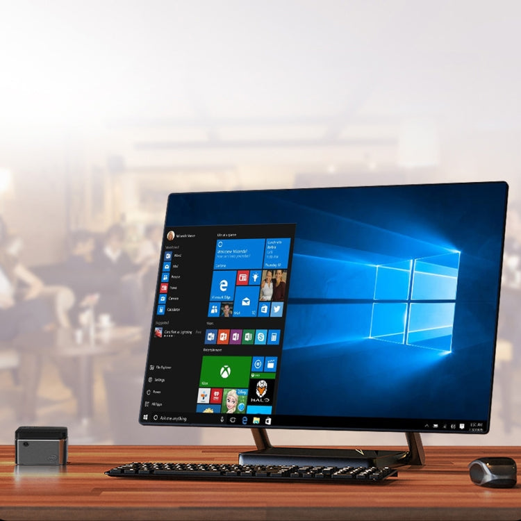 GMK NucBox Windows 10 System Mini PC, Intel Celeron J4125 Quad Core 64bit 14nm 2GHz-2.7GHz, Support WiFi & Bluetooth & RJ45,, 8GB+128GB,EU Plug