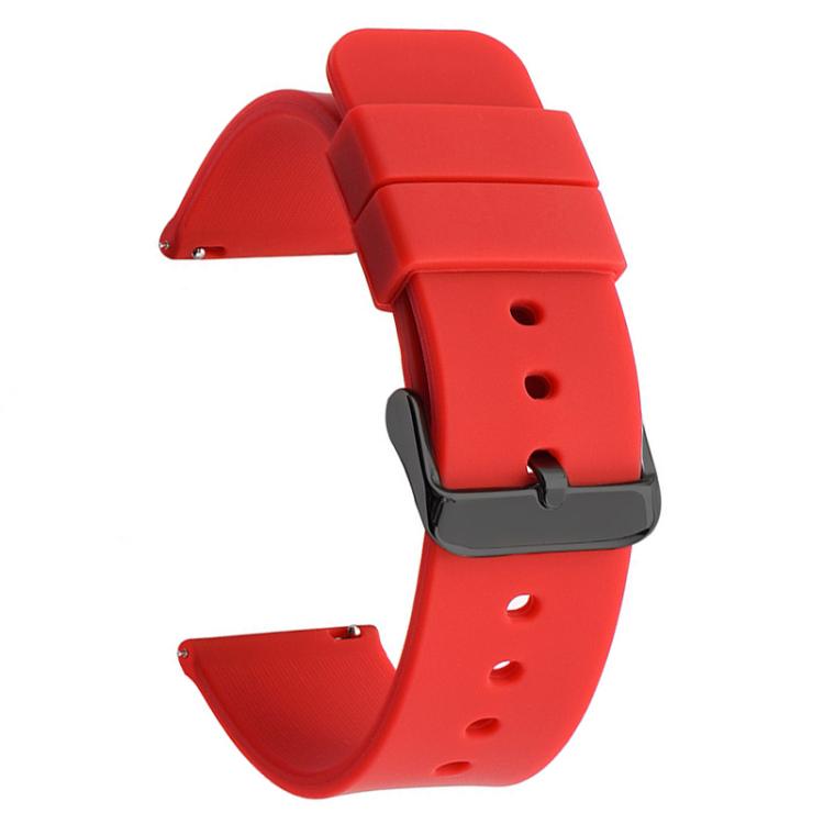 xDfind Stainless Steel Black Pin Buckle Solid Color Silicone Waterproof Watch Band, 18mm
