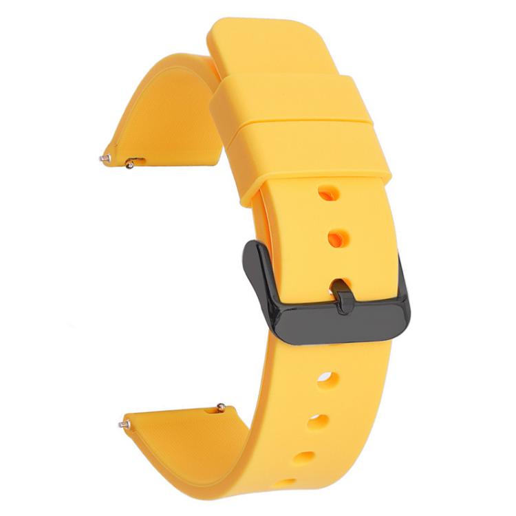xDfind Stainless Steel Black Pin Buckle Solid Color Silicone Waterproof Watch Band, 18mm