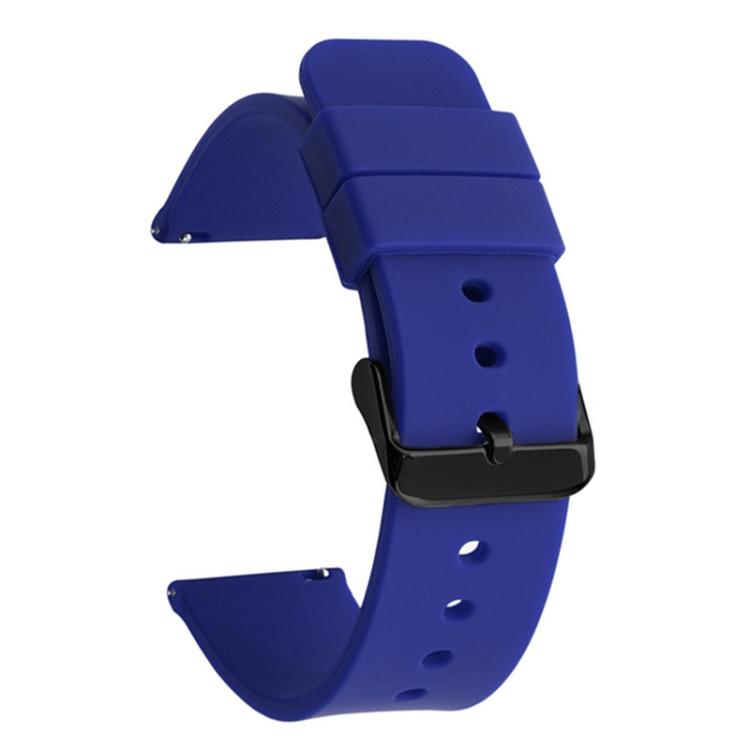 xDfind Stainless Steel Black Pin Buckle Solid Color Silicone Waterproof Watch Band, 20mm