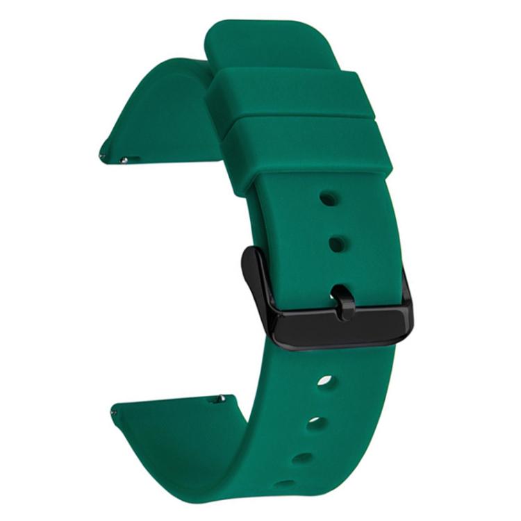 xDfind Stainless Steel Black Pin Buckle Solid Color Silicone Waterproof Watch Band, 20mm