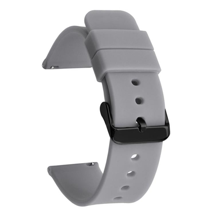 xDfind Stainless Steel Black Pin Buckle Solid Color Silicone Waterproof Watch Band, 20mm