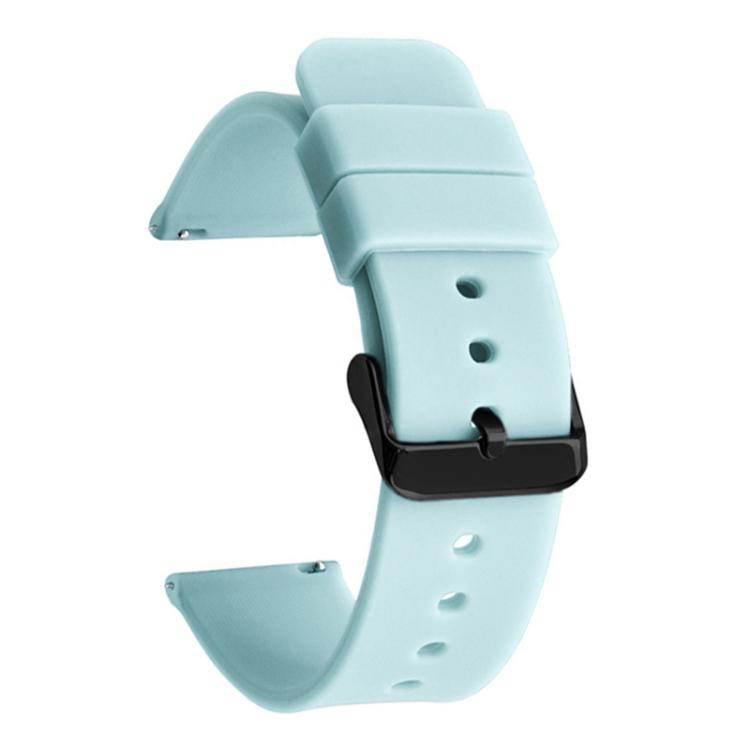 xDfind Stainless Steel Black Pin Buckle Solid Color Silicone Waterproof Watch Band, 20mm