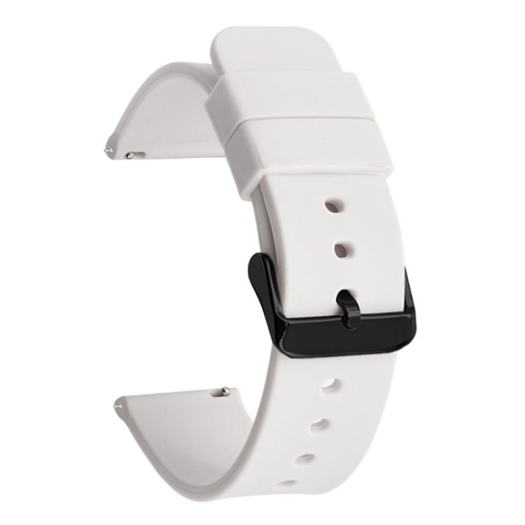 xDfind Stainless Steel Black Pin Buckle Solid Color Silicone Waterproof Watch Band, 20mm