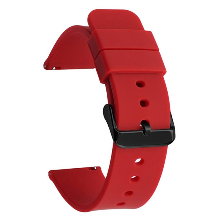 xDfind Stainless Steel Black Pin Buckle Solid Color Silicone Waterproof Watch Band, 20mm