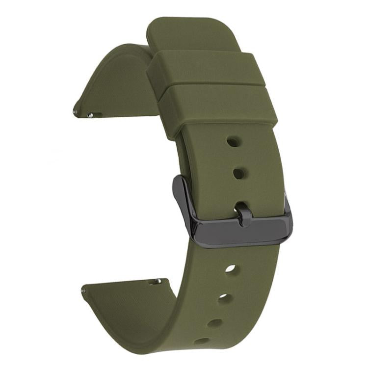 xDfind Stainless Steel Black Pin Buckle Solid Color Silicone Waterproof Watch Band, 20mm