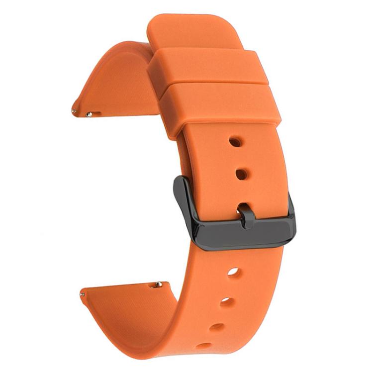 xDfind Stainless Steel Black Pin Buckle Solid Color Silicone Waterproof Watch Band, 20mm