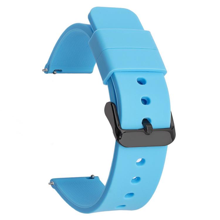 xDfind Stainless Steel Black Pin Buckle Solid Color Silicone Waterproof Watch Band, 20mm