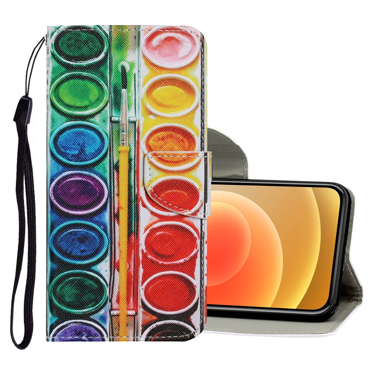 Coloured Drawing Pattern Horizontal Flip PU Leather Case with Holder & Card Slots & Wallet & Lanyard, For iPhone 12 mini