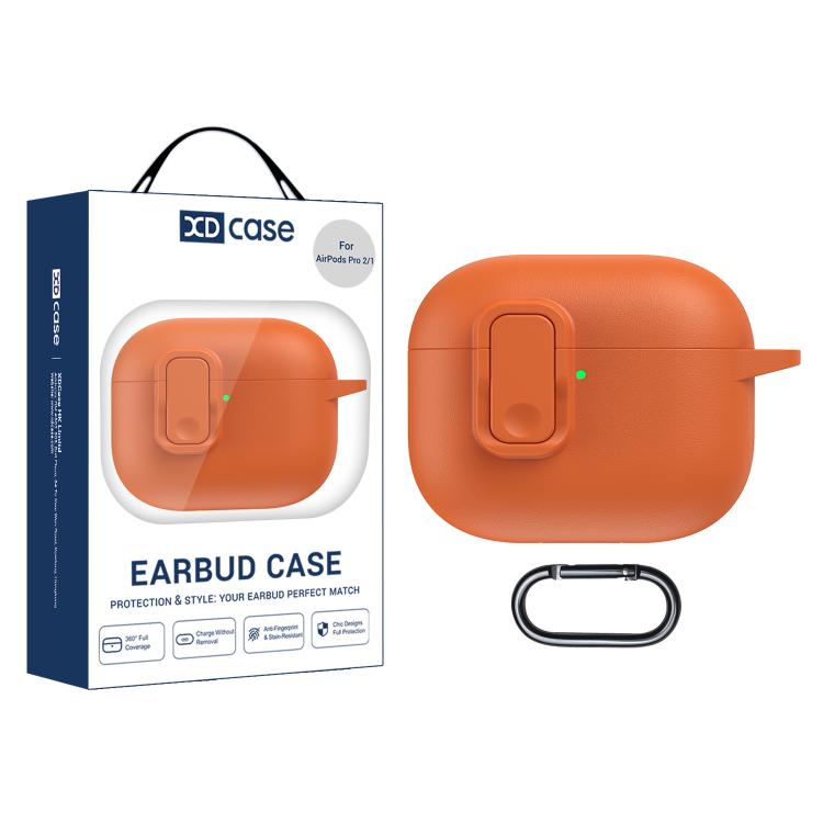 XDcase Faux Leather Texture Security Lock TPU Earbud Case, For AirPods Pro 3, For AirPods 4, For AirPods Pro 2 / 1