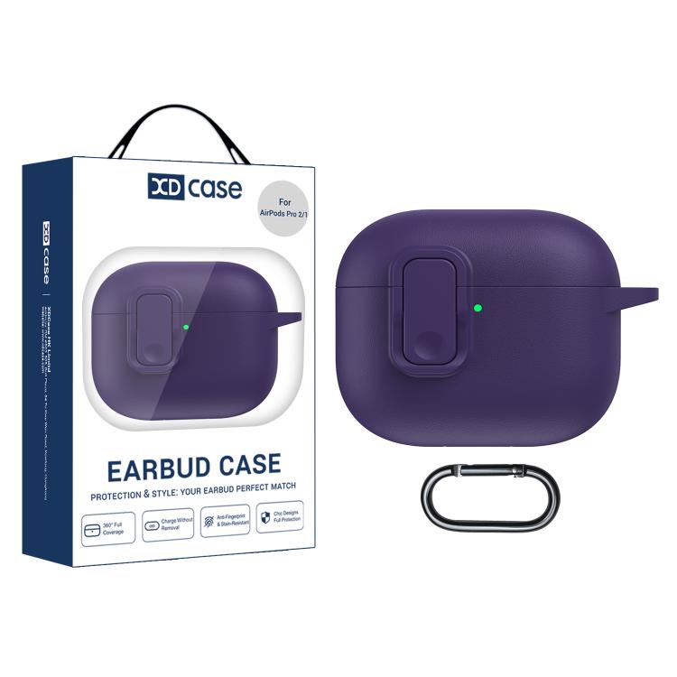 XDcase Faux Leather Texture Security Lock TPU Earbud Case, For AirPods Pro 3, For AirPods 4, For AirPods Pro 2 / 1