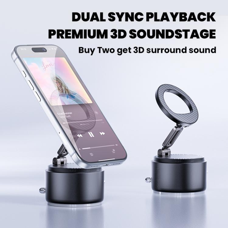 A5 Multifunctional Magnetic Phone Holder Bluetooth Speaker, A5 (Black), A5 (Dark Blue)