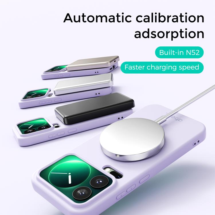 ABEEL Skin-friendly Feel Magnetic Liquid Silicone Phone Case with Holder, For Xiaomi 17 Pro, For Xiaomi 17