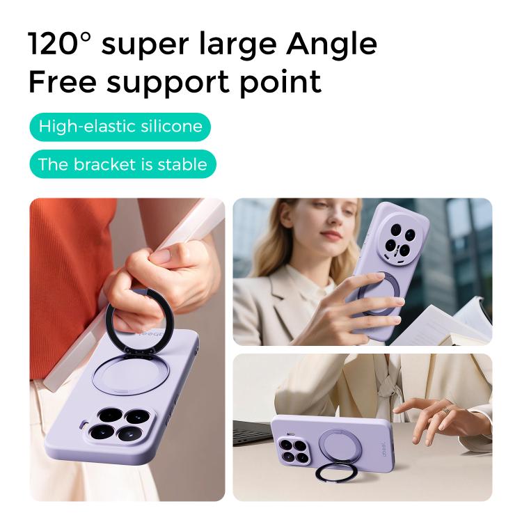 ABEEL Skin-friendly Feel Magnetic Liquid Silicone Phone Case with Holder, For Xiaomi 17 Ultra, For Xiaomi 17 Pro Max, For Xiaomi 17 Pro, For Xiaomi 17