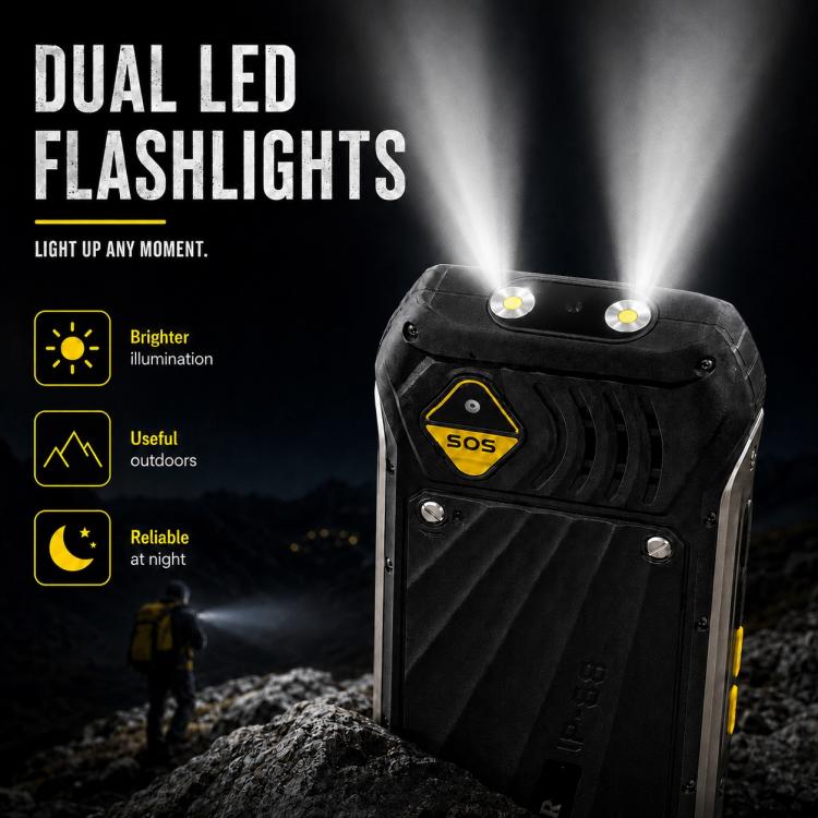 HP336 4G IP68 Rugged Phone, 3.5 inch, 4500mAh Battery, Network: 4G, BT, FM, SOS, Torch, EU Plug, US Plug, UK Plug, AU Plug