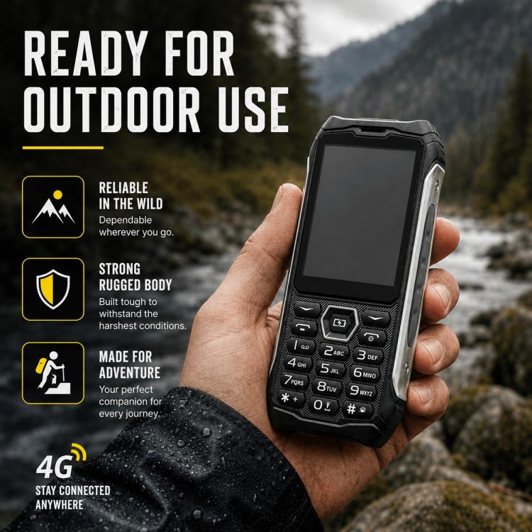 HP336 4G IP68 Rugged Phone, 3.5 inch, 4500mAh Battery, Network: 4G, BT, FM, SOS, Torch, EU Plug, US Plug, UK Plug, AU Plug