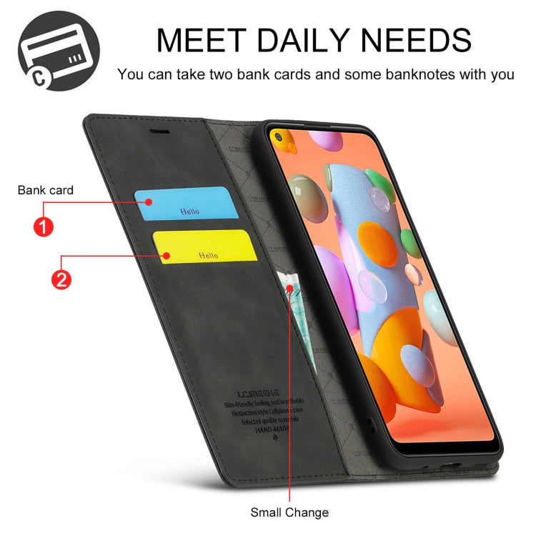 LC.IMEEK Strong Magnetism Ultra-thin Horizontal Flip Shockproof Matte TPU + PU Leather Case with Holder & Card Slots & Wallet, For Samsung Galaxy A11 / M11, For Samsung Galaxy A21s, For Samsung Galaxy A71 / M70s, For Samsung Galaxy A51 / M40s