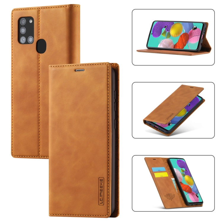 LC.IMEEK Strong Magnetism Ultra-thin Horizontal Flip Shockproof Matte TPU + PU Leather Case with Holder & Card Slots & Wallet, For Samsung Galaxy A11 / M11, For Samsung Galaxy A21s, For Samsung Galaxy A71 / M70s, For Samsung Galaxy A51 / M40s