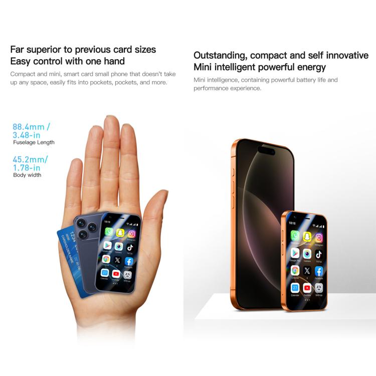 A17 mini, 2GB+16GB, 3.0 inch Android 8.1 MTK6580 Quad Core, Network: 3G, Dual SIM