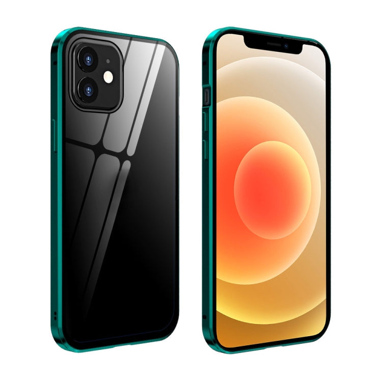 Double Sides Tempered Glass Magnetic Adsorption Metal Frame HD Screen Case, For iPhone 12 Pro Max, For iPhone 12 / 12 Pro