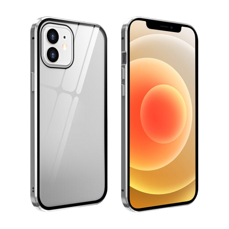 Double Sides Tempered Glass Magnetic Adsorption Metal Frame HD Screen Case, For iPhone 12 Pro Max, For iPhone 12 / 12 Pro