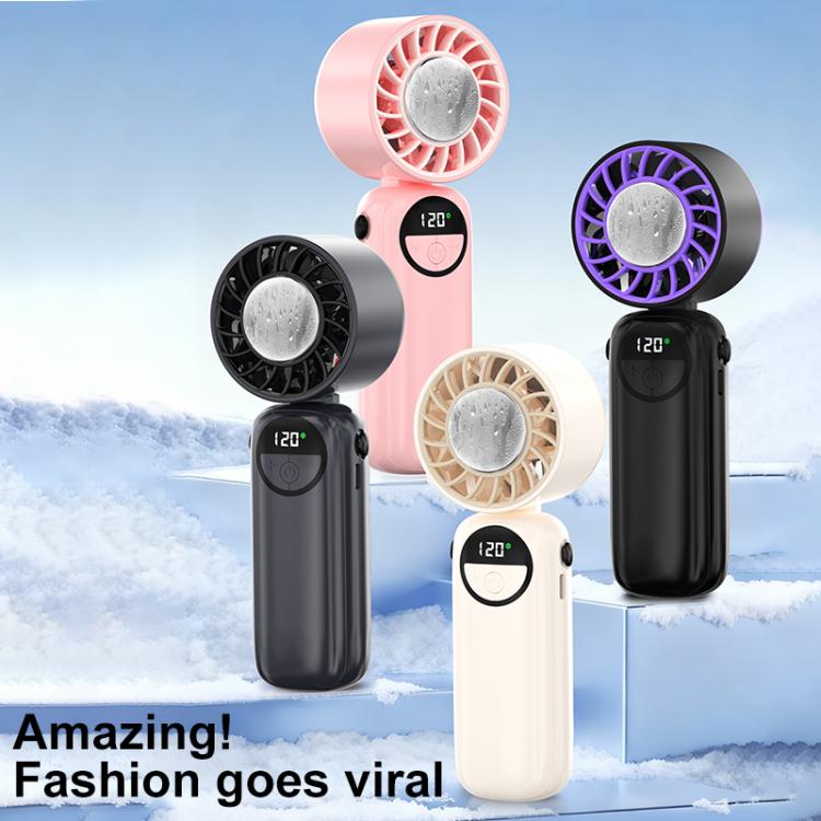S-11 Apply Ice Neckband Handheld Foldable Fan with LED Display
