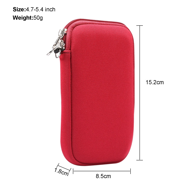 Universal Elasticity Zipper Protective Case Storage Bag with Lanyard For iPhone 12 mini / 4.7-5.4 inch Smart Phones, For iPhone 12 mini
