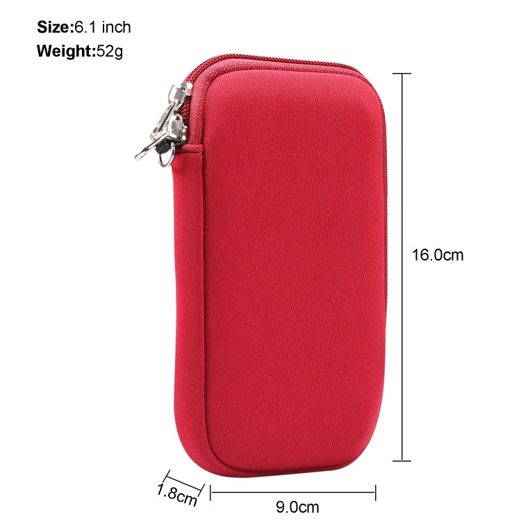 Universal Elasticity Zipper Protective Case Storage Bag with Lanyard For iPhone 12 / 12 Pro / 6.1 inch Smart Phones, For iPhone 12 / 12 Pro