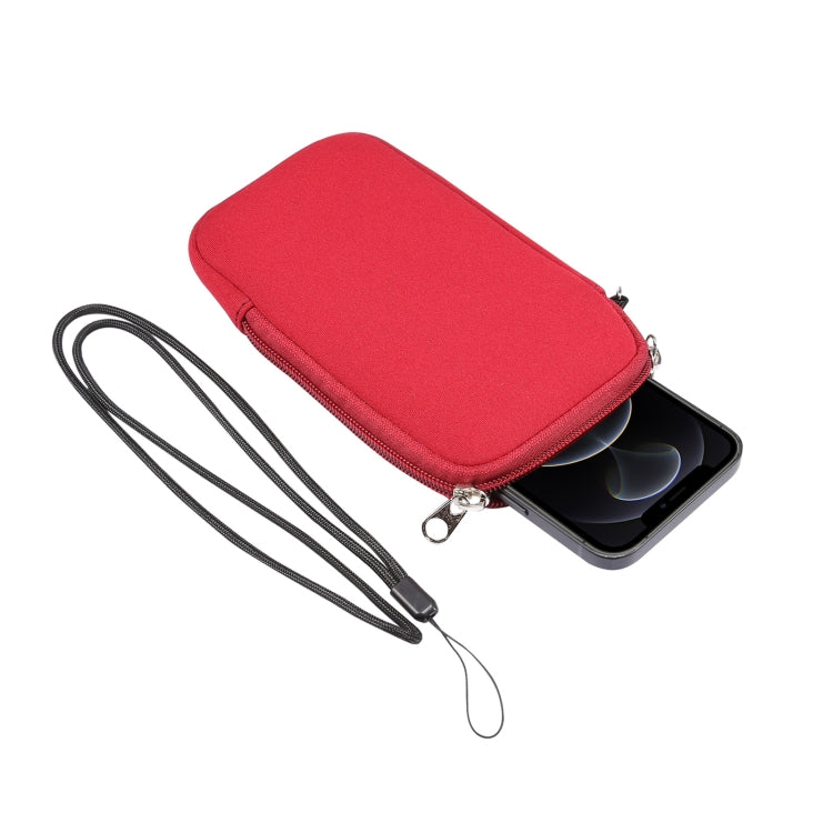 Universal Elasticity Zipper Protective Case Storage Bag with Lanyard For iPhone 12 / 12 Pro / 6.1 inch Smart Phones, For iPhone 12 / 12 Pro