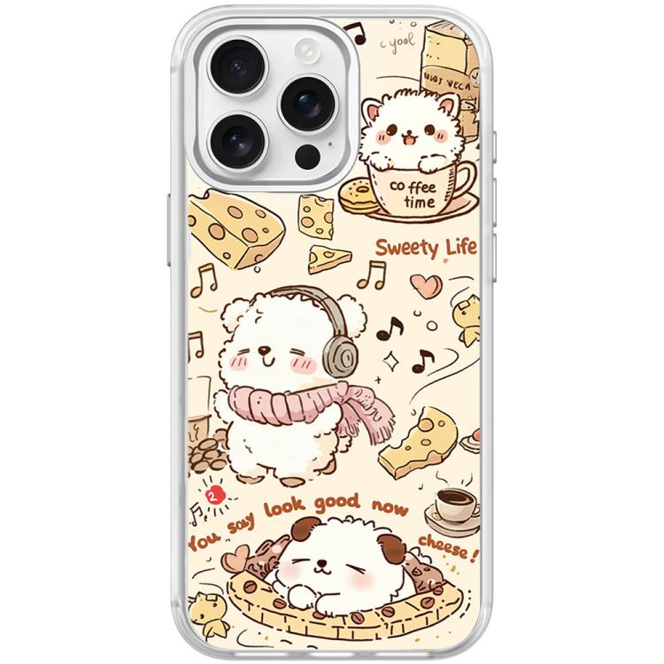 Adorable Coffee Cat Pattern Magnetic Phone Case, For iPhone 15 Pro Max, For iPhone 15 Pro