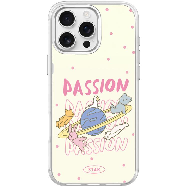 White Planet Pattern Magnetic Phone Case, For iPhone 16 Pro Max, For iPhone 16 Pro, For iPhone 16 Plus, For iPhone 16