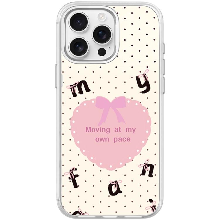 White Heart Pattern Magnetic Phone Case, For iPhone 15 Pro Max, For iPhone 15 Pro
