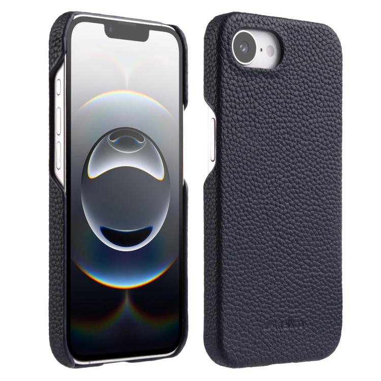 melkco Litchi Texture Magnetic Half Coverage Genuine Leather Phone Case, For iPhone 18 Pro, For iPhone 18 Pro Max, For iPhone 17e / 16e