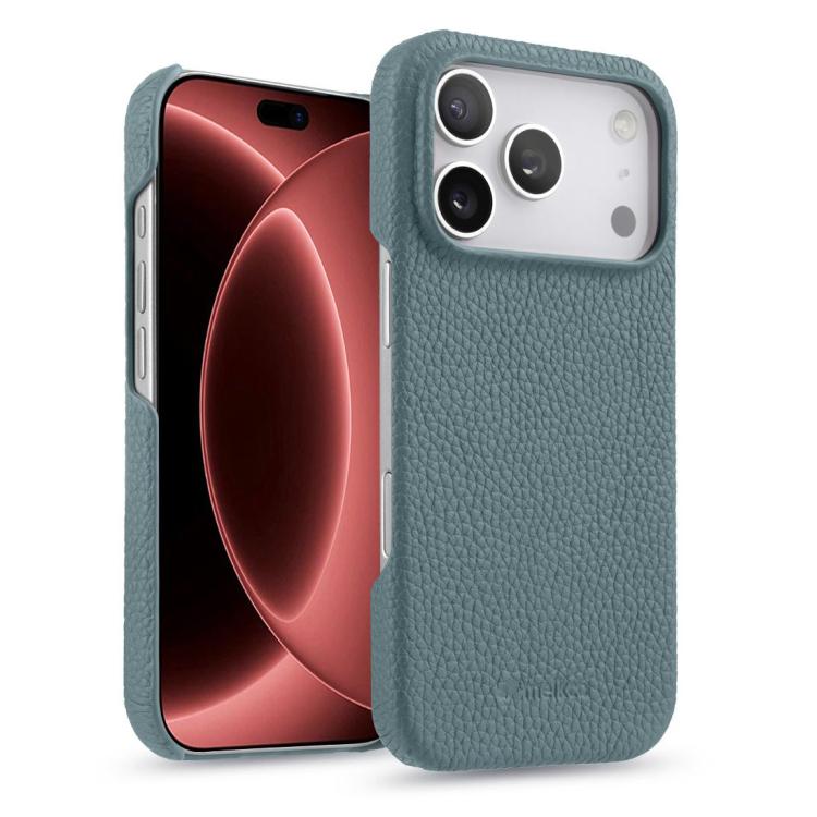melkco Litchi Texture Magnetic Half Coverage Genuine Leather Phone Case, For iPhone 18 Pro, For iPhone 18 Pro Max, For iPhone 17e / 16e