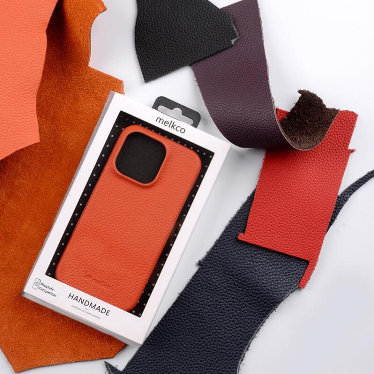 melkco Litchi Texture Magnetic Half Coverage Genuine Leather Phone Case, For iPhone 18 Pro, For iPhone 18 Pro Max, For iPhone 17e / 16e