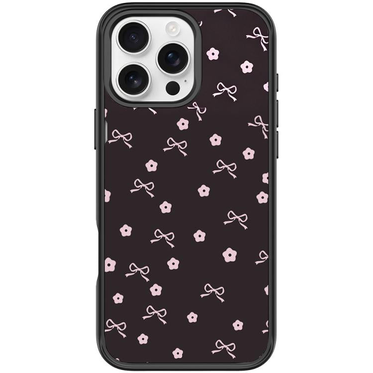 Bow Flower Pattern Magnetic Phone Case, For iPhone 16 Pro Max, For iPhone 16 Pro, For iPhone 16 Plus, For iPhone 16