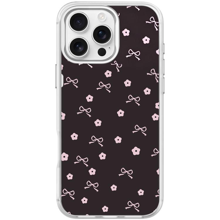 Bow Flower Pattern Magnetic Phone Case, For iPhone 16 Pro Max, For iPhone 16 Pro, For iPhone 16 Plus, For iPhone 16