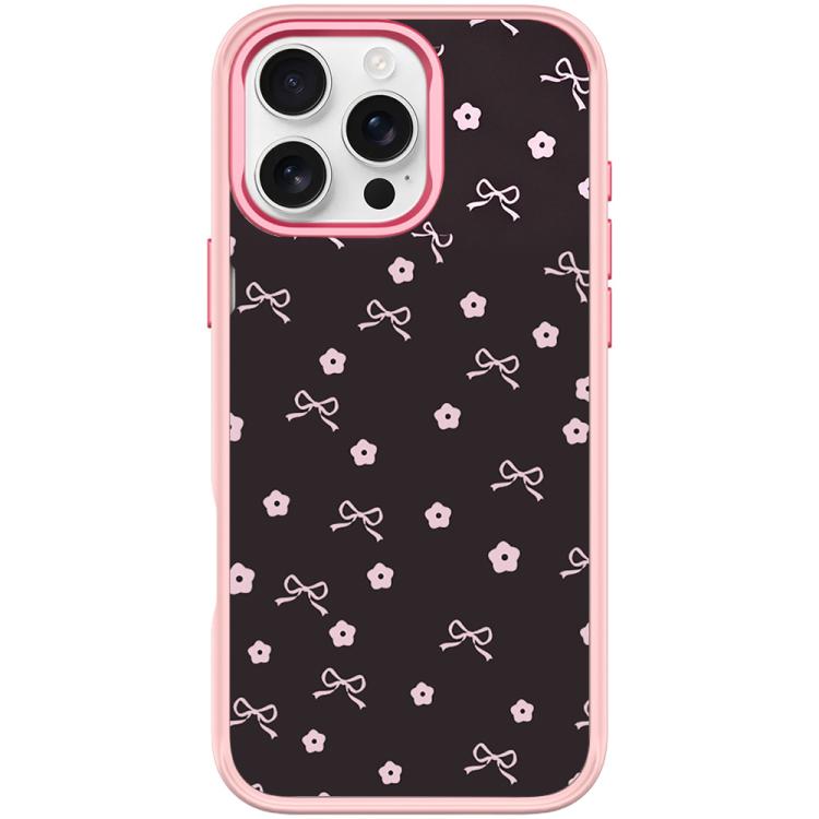 Bow Flower Pattern Magnetic Phone Case, For iPhone 16 Pro Max, For iPhone 16 Pro, For iPhone 16 Plus, For iPhone 16